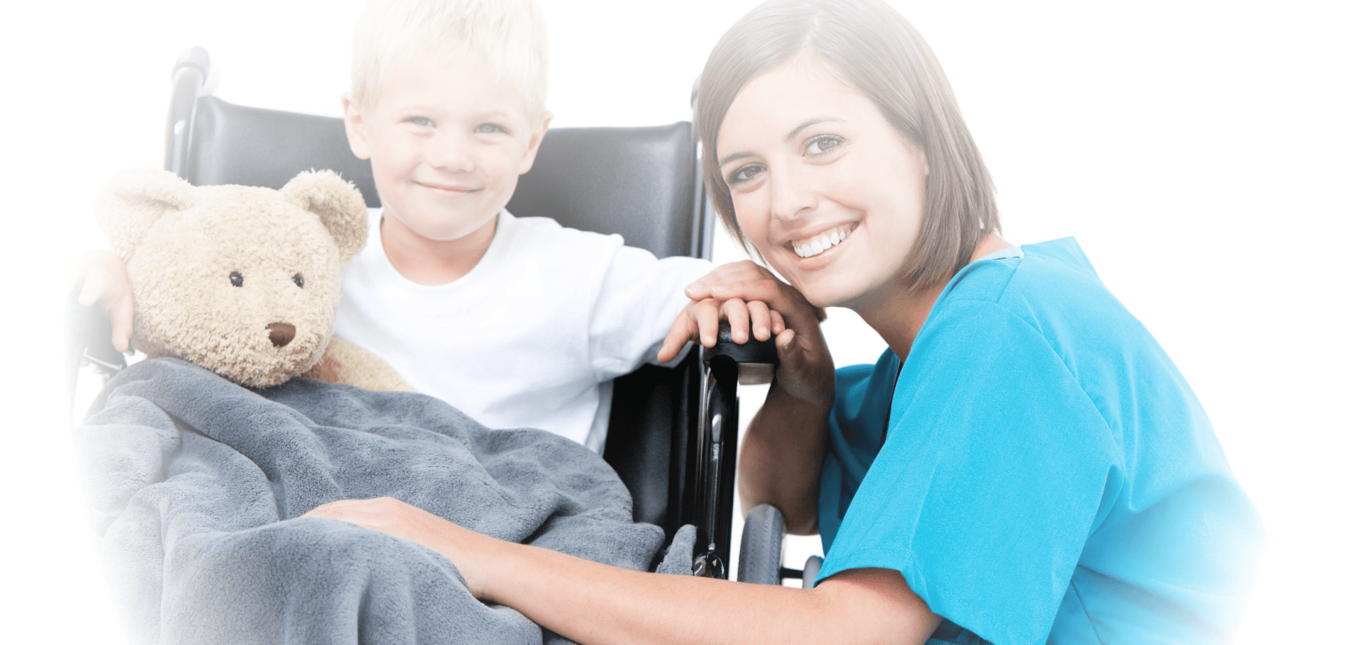 a nurse showing results to an old lady